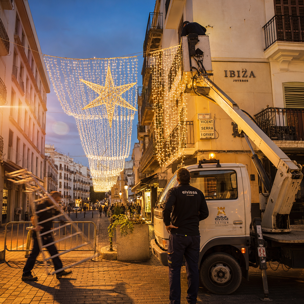 Christmas Preparations Begin Early with Festive Lights Brightening Ibiza