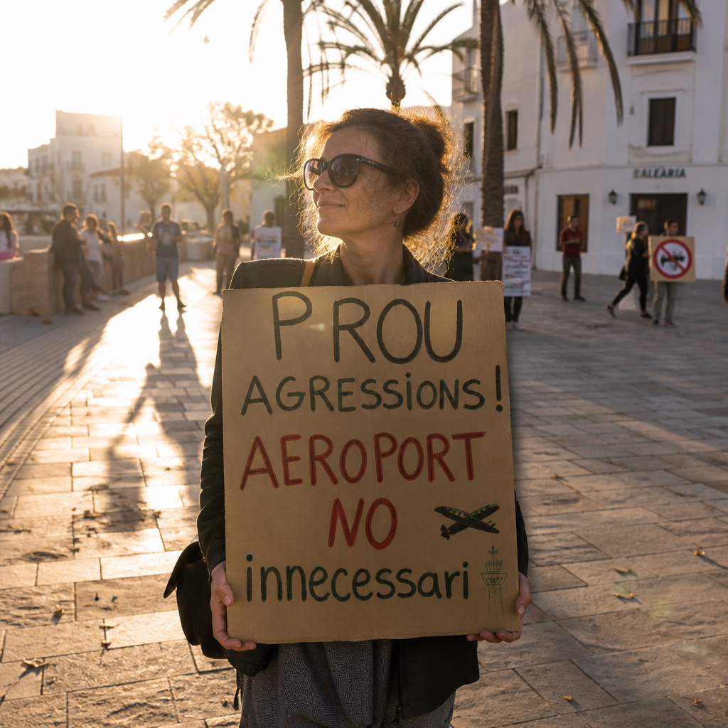 Protest tegen uitbreiding van Ibiza Airport vanwege toeristenoverlast