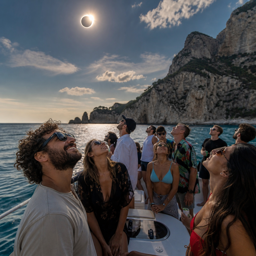 Boats Crowd Ibiza's Shores for Unmissable Eclipse Spectacle