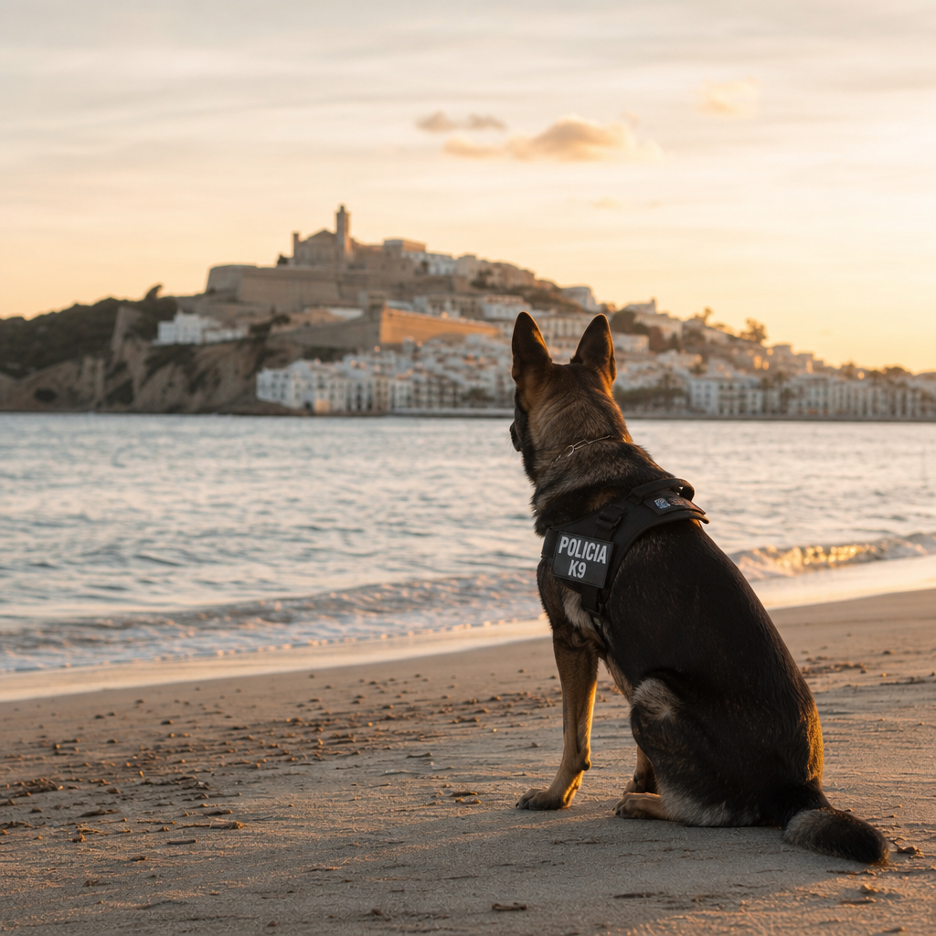 Summer, la perra policía especializada en detectar drogas, regresa a Ibiza este verano