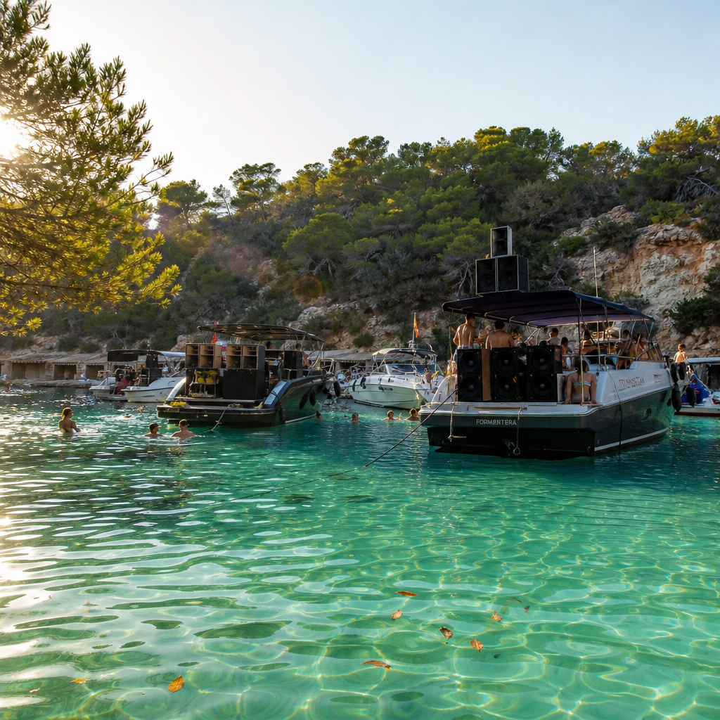 Ibiza’s Cala Gracioneta Transforms into Unofficial Party Hub with Nautical Beats