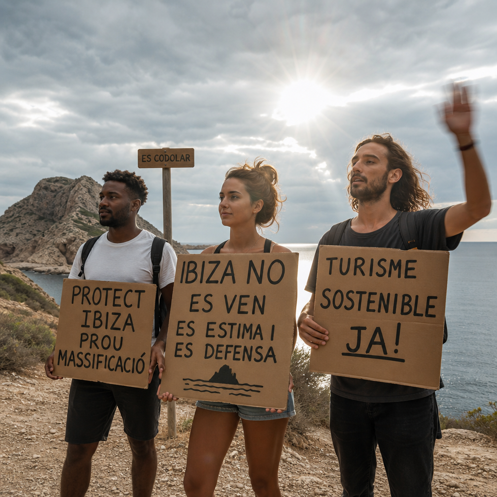 Debate en Ibiza: Manifestación contra la Expansión del Aeropuerto de Es Codolar
