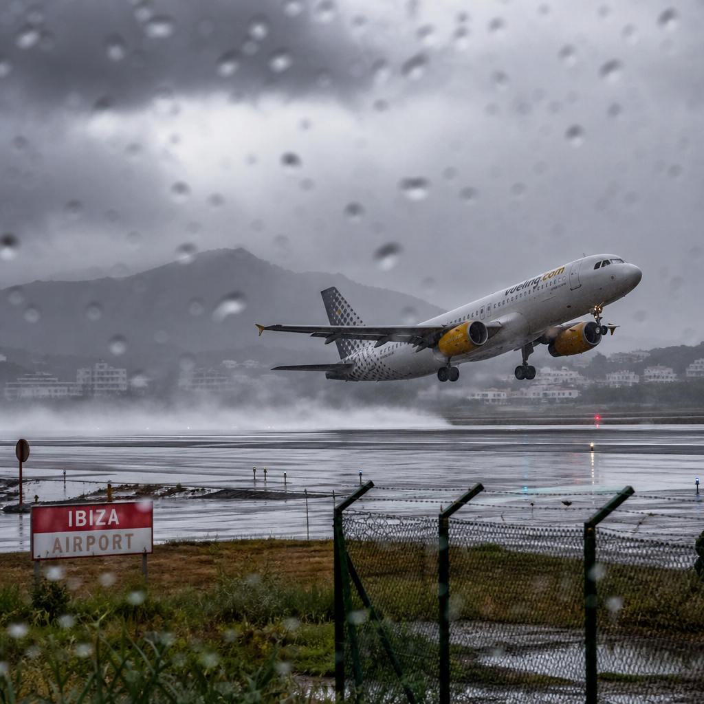 Ibiza Airport Weathering the Storm as Flights Remain Uninterrupted Amid Heavy Rains