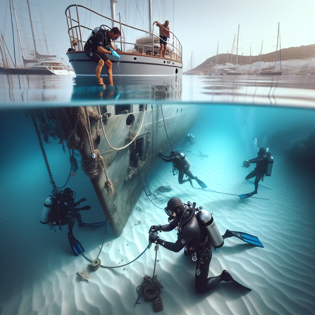Sunken Yacht Recovery Underway in Ibiza Port