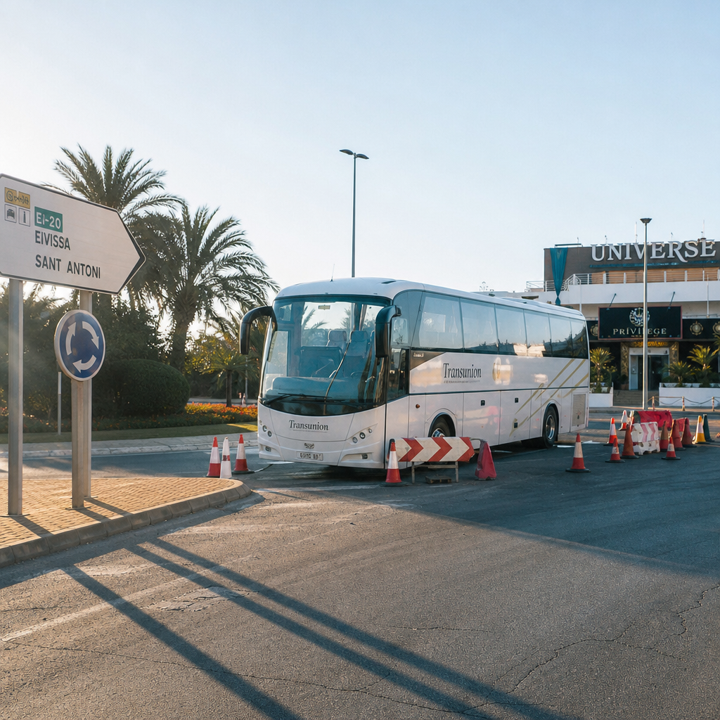 Verkeerschaos door gestrande bus bij rotonde nabij club Universe