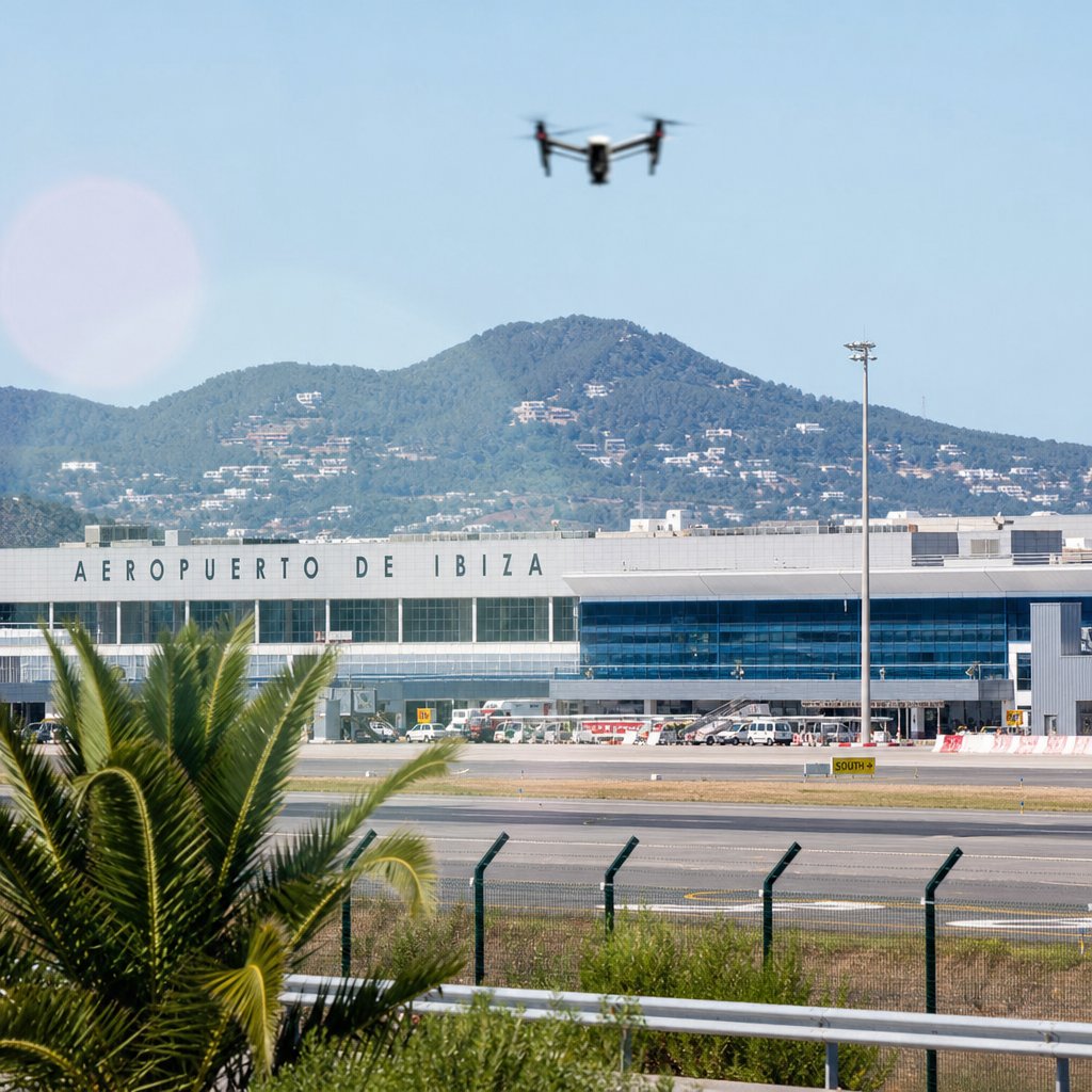 Tijdelijke Luchthavenstoring Ibiza door Drone