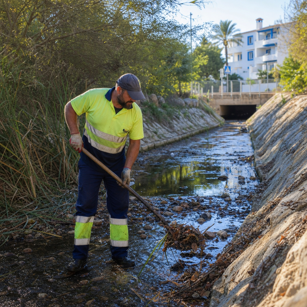 Santa Eulària refuerza la prevención de inundaciones mediante la limpieza de torrentes