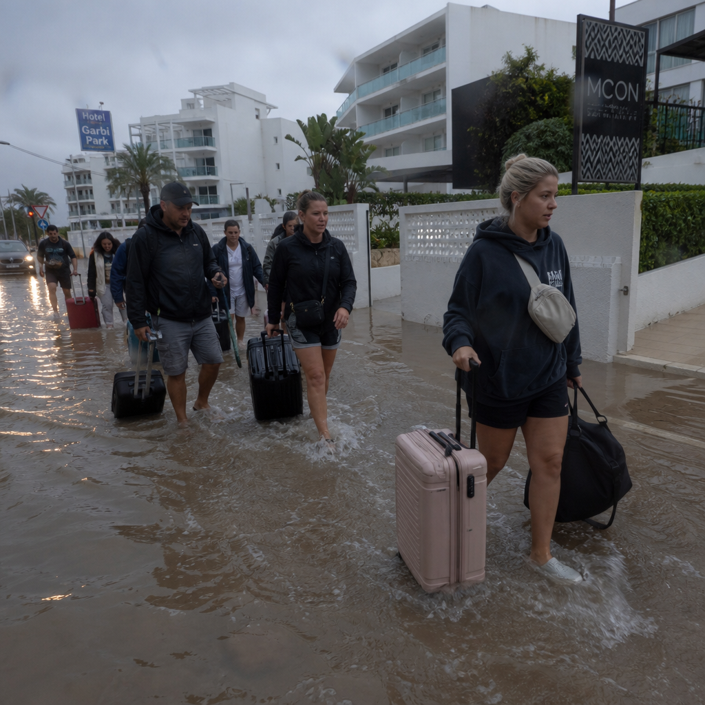 Overstromingen treffen toeristen bij Platja d’en Bossa