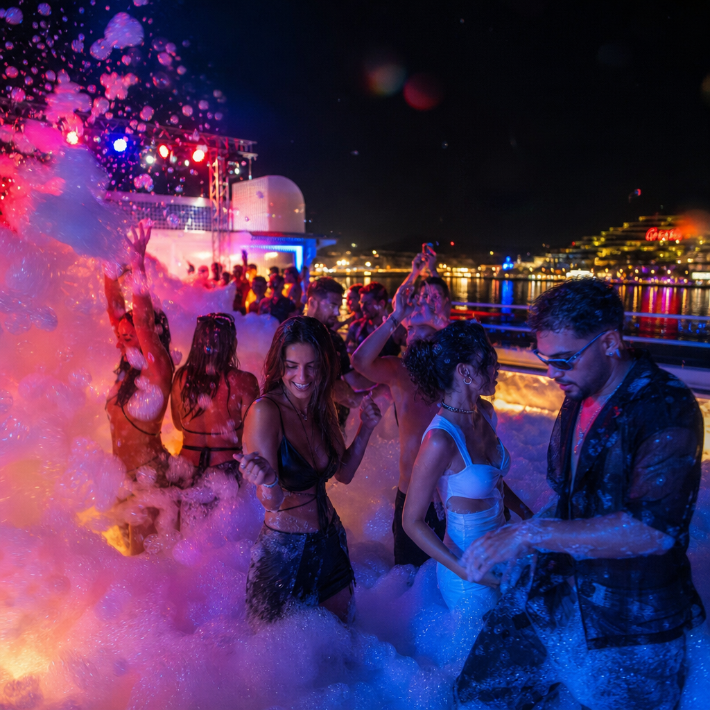 La historia de las fiestas de espuma en la costa oeste de Ibiza: De fenómeno local a icono mundial