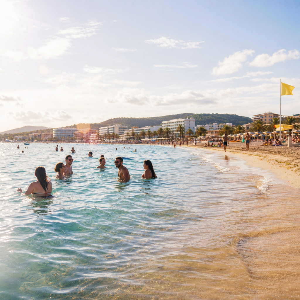 Safe Swimming Resumes at Ibiza's s’Arenal Beach