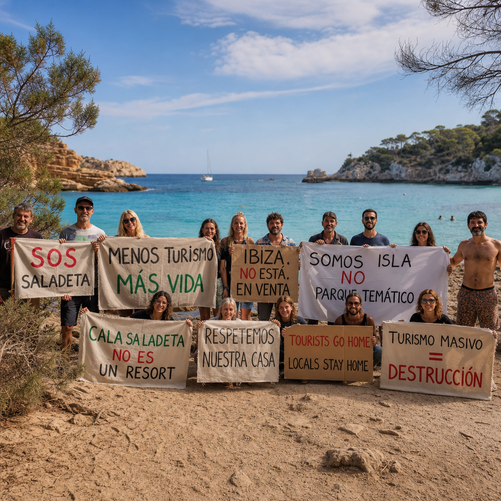 Reivindicaciones en Cala Saladeta: Respuesta Local a la Saturación Turística