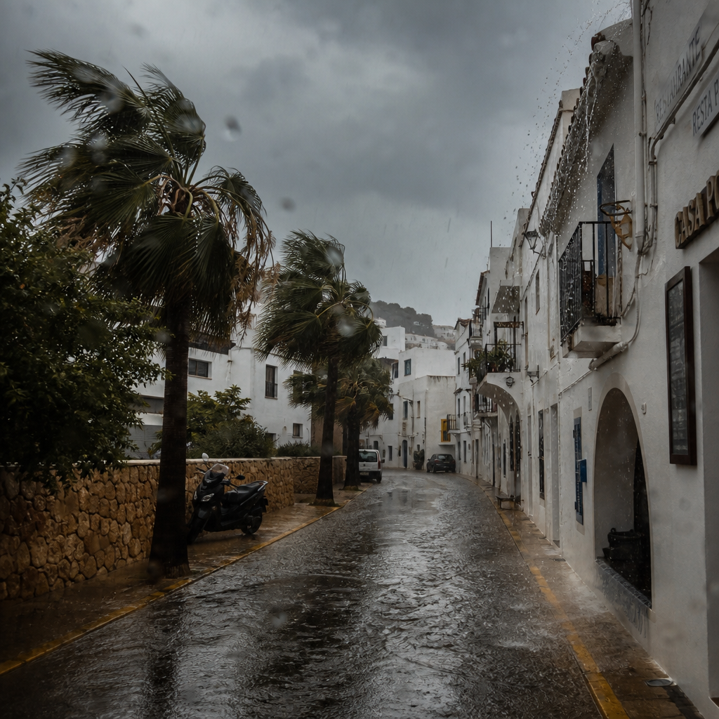 Extreme regenval treft Ibiza en Formentera met waarschuwingsniveau 'rood'