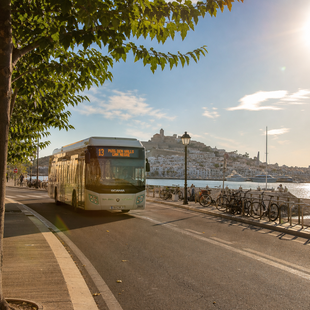 Ibiza Witnesses a Dramatic Drop in Vehicle Landings as Public Transport Use Soars