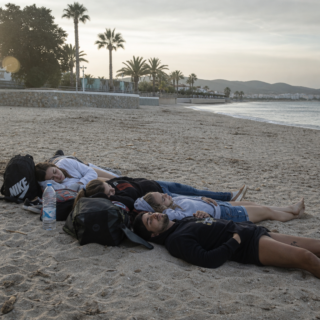 Denuncian que la Playa de Ses Figueretes en Ibiza se Convierte en Albergue Nocturno para Visitantes