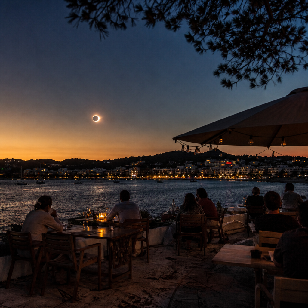 Spectaculaire stijging in horecaomzet tijdens zonsverduistering op Ibiza