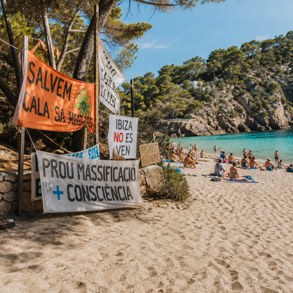 Protest tegen toeristische druk op Cala Saladeta