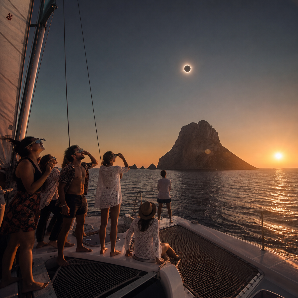 Es Vedrà, punto de encuentro marítimo para disfrutar del eclipse solar en Ibiza