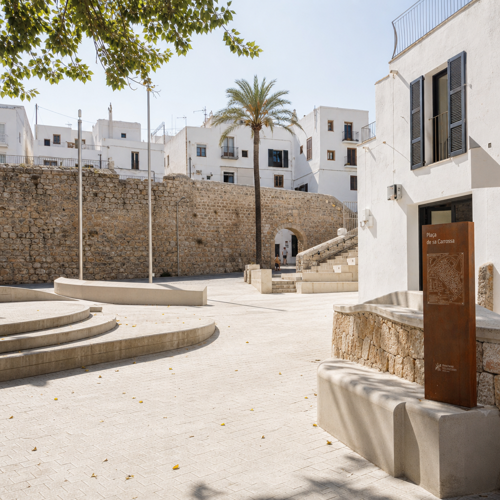Strategische Opknapbeurt van Plaça de sa Carrossa in Dalt Vila