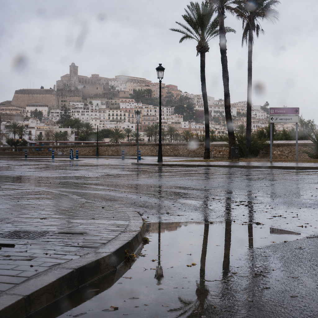 Ibiza en Formentera getroffen door zware regenval: Vliegveld en wegen tijdelijk dicht