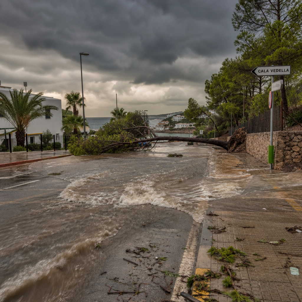 Severe Weather Hits Ibiza: Intense Storms and Power Outages Rattle Sant Josep