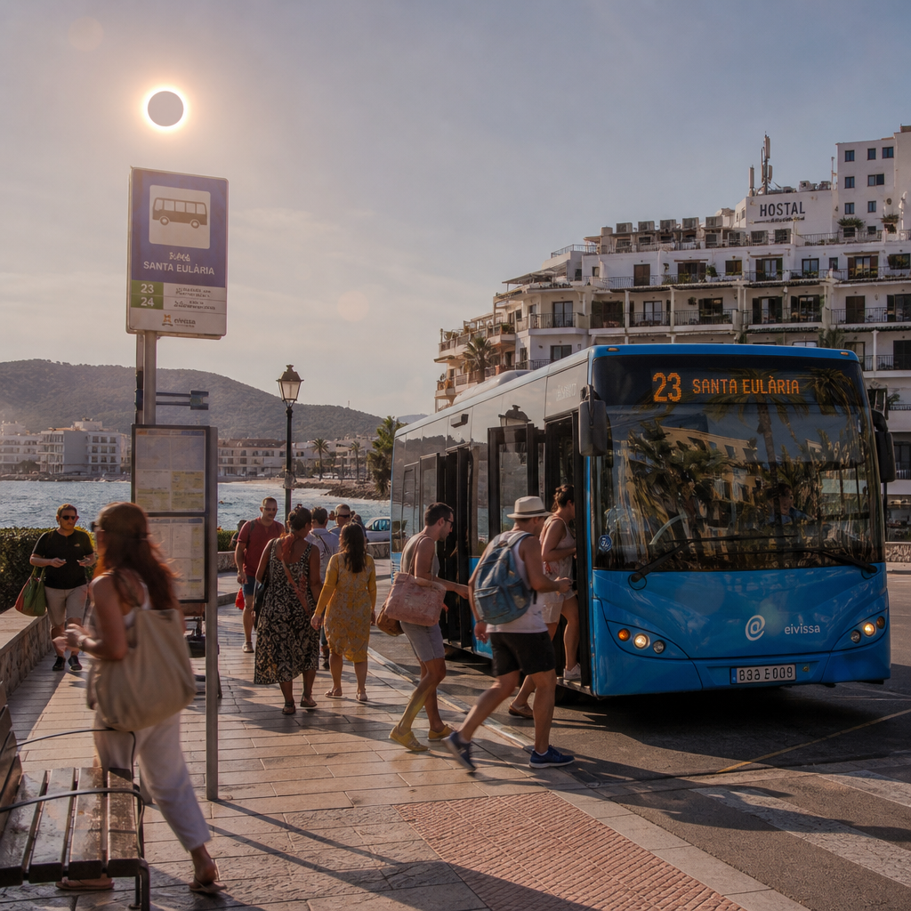 Openbaar Vervoer Op Ibiza Boekt Succesvolle Dag Tijdens Zonsverduistering