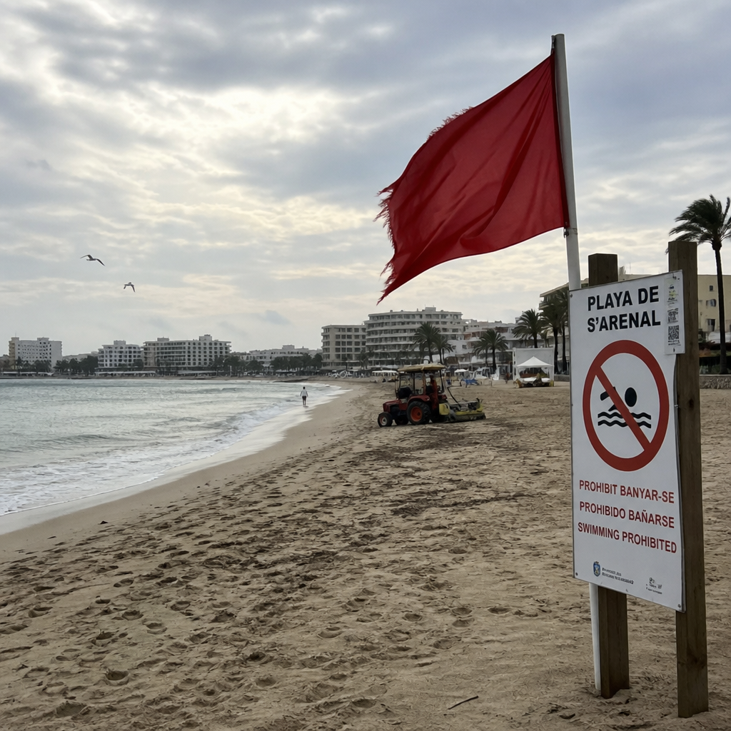 Preventieve sluiting van s’Arenal strand in Sant Antoni na rioolwaterlek