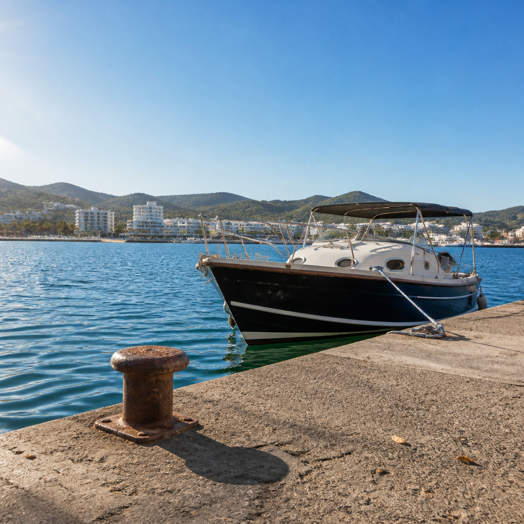 Turista británico sufre caída en el Puerto de Sant Antoni tras intento fallido de trepar un barco