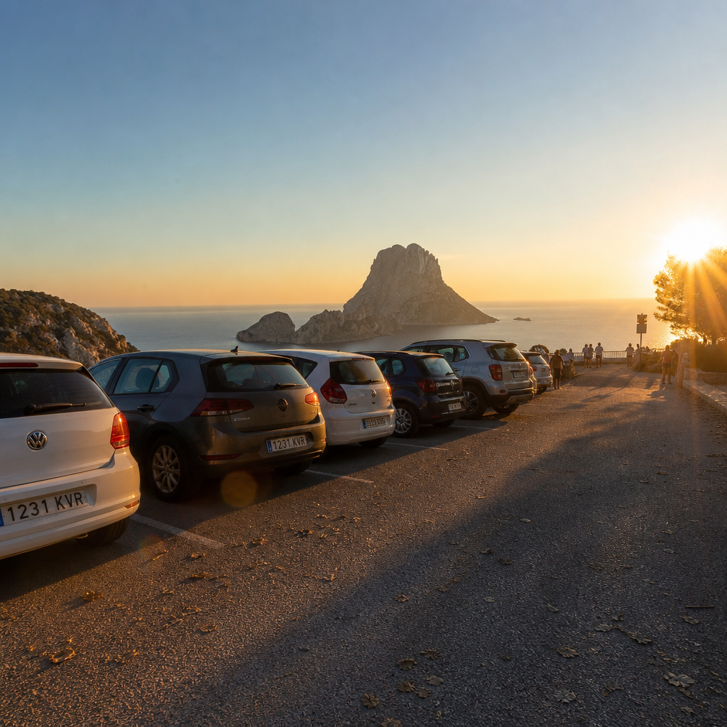 La Reapertura de Aparcamientos en Cala d'Hort Mejora la Gestión del Tráfico en uno de los Miradores más Icónicos de Ibiza