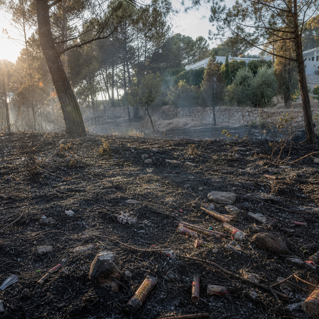 Santa Eulària investiga un incendio forestal vinculado a una fiesta privada