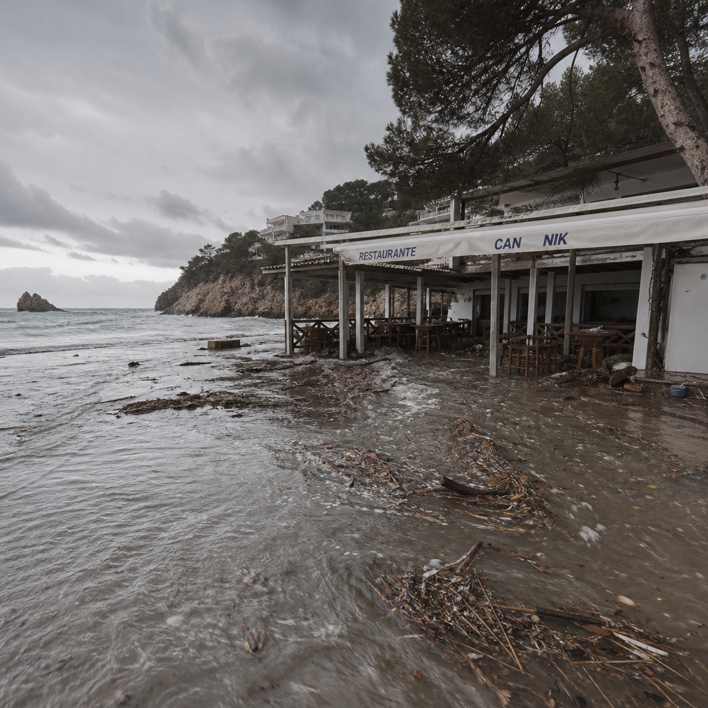 Cala Vedella Submerged as Torrential Rains Hit Ibiza