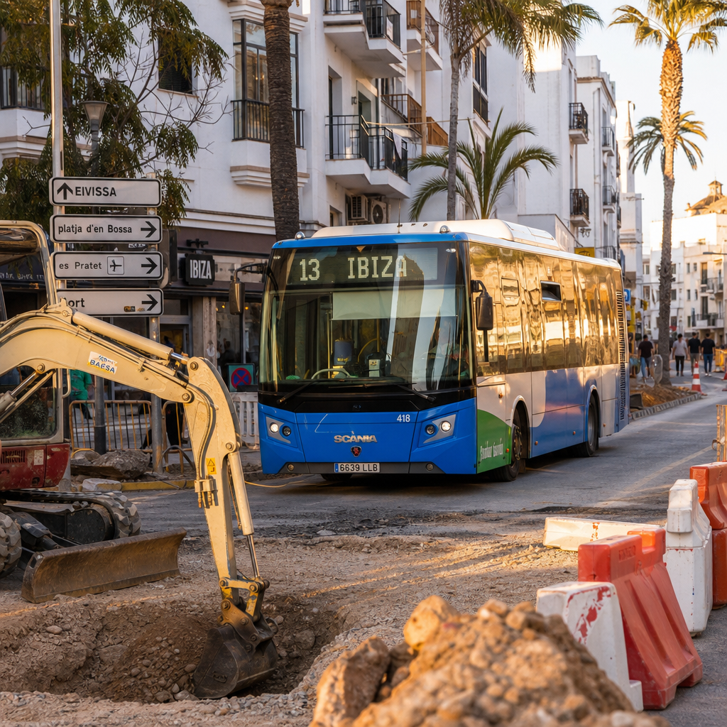 Nieuwe Afstemming Op Ibiza voor Soepel Transport Ondanks Wegwerkzaamheden