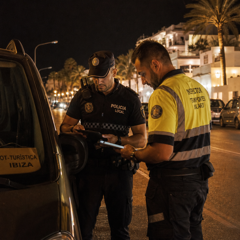 Fuertes Sanciones en Ibiza: 27.400 Euros en Multas de Transporte en una Sola Noche