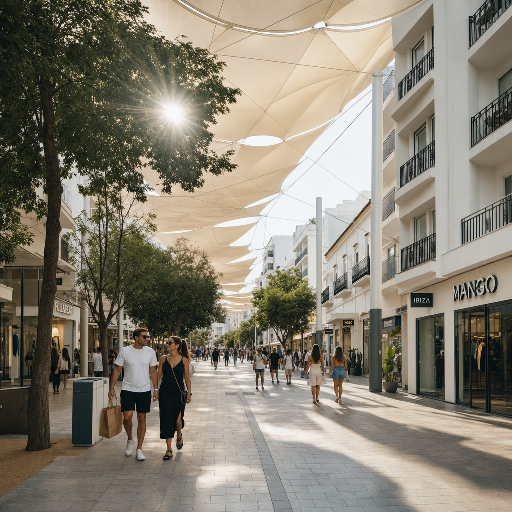 Ibiza Tests New Sun Shade Project in Popular Shopping Street