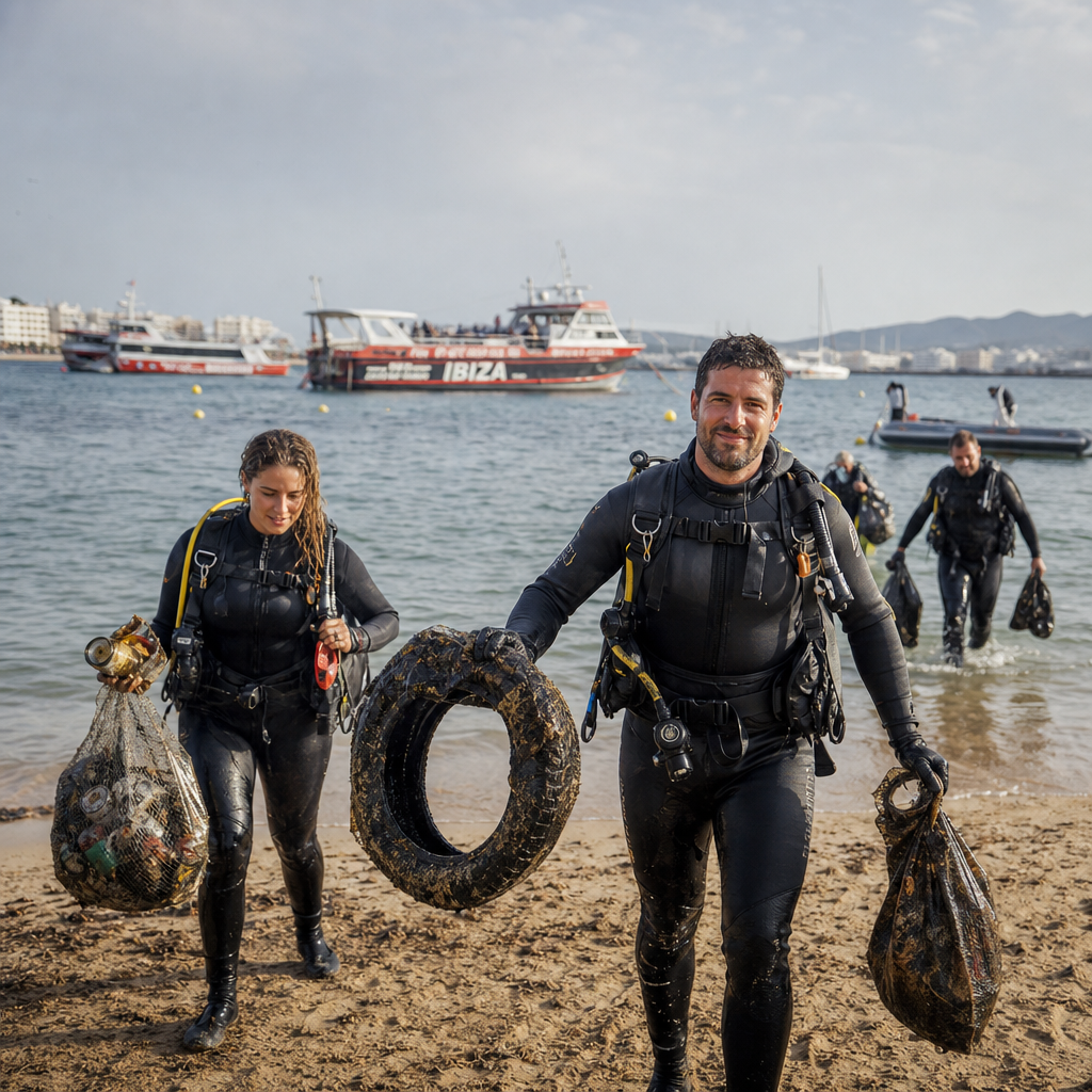 Over 100 Kilos of Rubbish Cleared from Ibiza’s Figueretes Beach in Swift Cleanup Operation