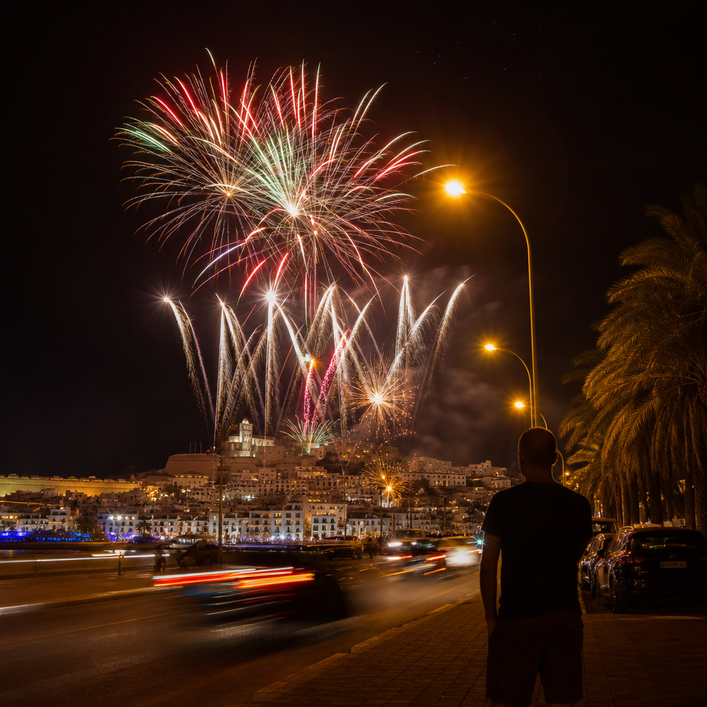 Afluencia Masiva en Ibiza por Espectáculo de Fuegos Artificiales