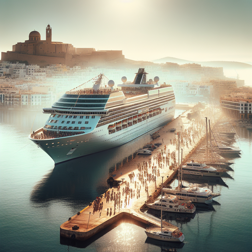 Drukke Dag voor Ibiza met Drie Aangelegde Cruiseschepen
