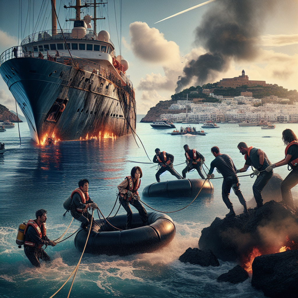 Dramatic Yacht Blaze Sparks Major Salvage Operation in Ibiza's Harbour