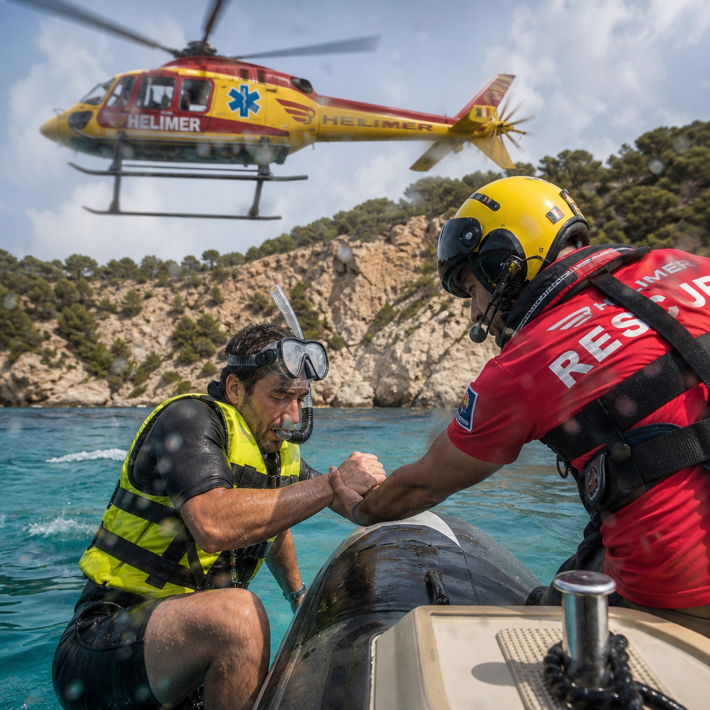 Emergency Drill at Cala Salada: Sant Antoni Tests Its Rescue Skills
