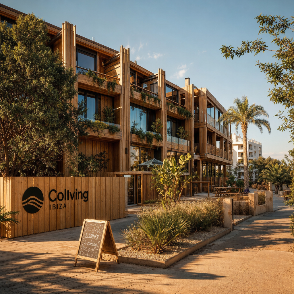 Innovador 'coliving' en Ibiza: estudio de madera para trabajadores temporales